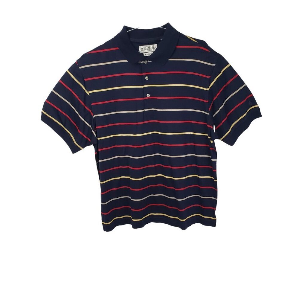 Grand Slam navy blue striped polo NWT, size large